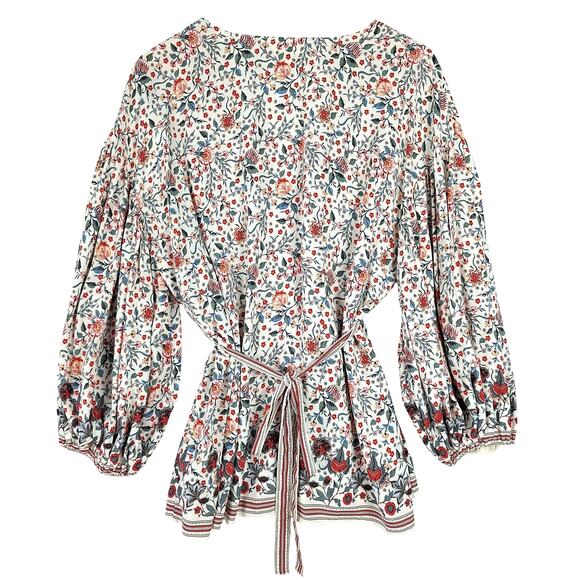 Womens Top Medium Bloomcore Romantic Spring Floral Boho Peasant Cottage Fairy - Picture 7 of 7